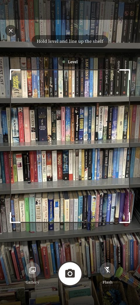 Spines camera lined up on a thrift store bookshelf